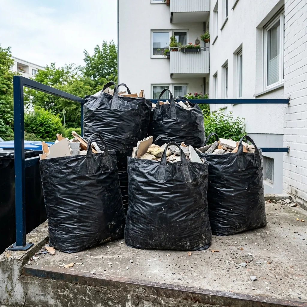 Прочные чёрные мешки для мусора ПНД большого объёма